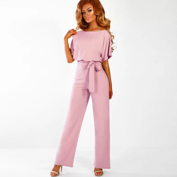 Slim fitting lace up jumpsuit