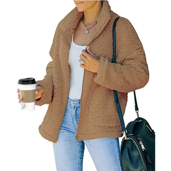 Double sided plush autumn and winter top coat