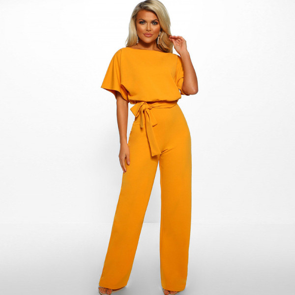 Slim fitting lace up jumpsuit