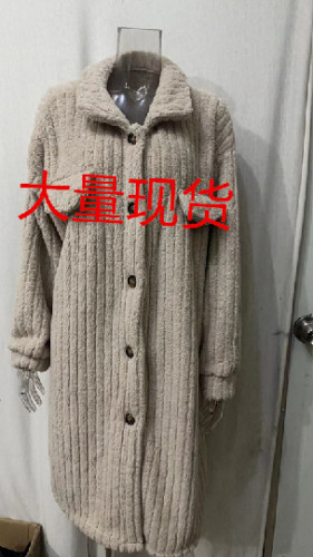Plush lapel plush top coat
