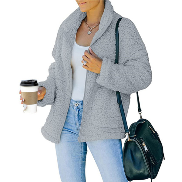 Double sided plush autumn and winter top coat