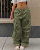 Fashion Loose Drawstring Multi Pocket Casual Pants