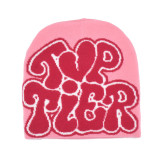 Multi color letter adult wool knitted hat