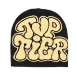 Multi color letter adult wool knitted hat