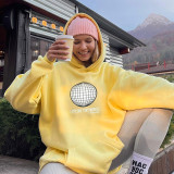 Slim fitting embroidered printed hooded long sleeved sweater