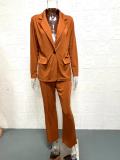 Flip collar slim fitting style suit