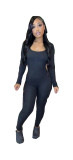 Tight patch pocket small pit jumpsuit