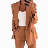 Flip collar slim fitting style suit