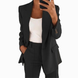 Flip collar slim fitting style suit