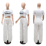 Loose casual solid color pants
