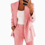 Flip collar slim fitting style suit