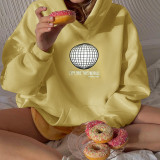 Slim fitting embroidered printed hooded long sleeved sweater