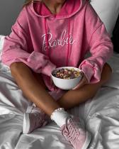 Loose worn-out washed letter embroidered hooded jacket Loose worn-out washed letter embroidered hooded jacket