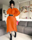 Women's long fringed woolen dress