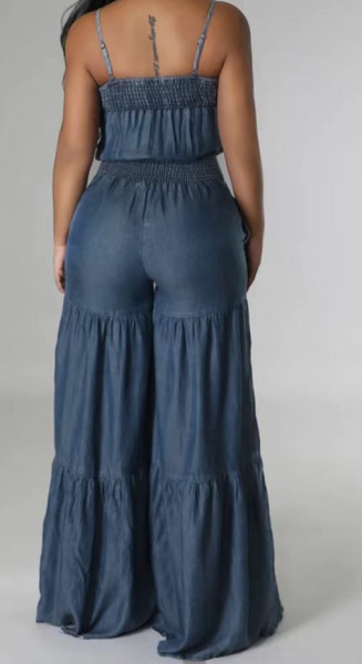 Bra denim jumpsuit bloomers