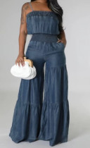 Bra denim jumpsuit bloomers