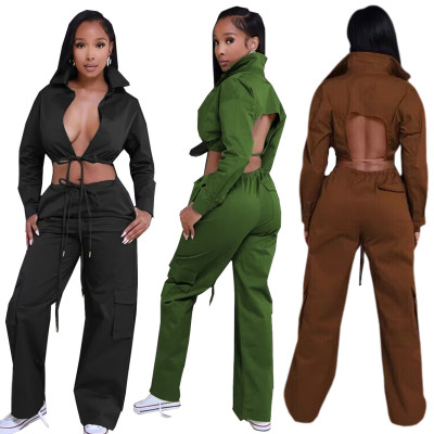 Open back strap 3D pocket fashion set