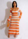 Women's wool knitted trumpet dress