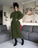 Women's long fringed woolen dress
