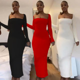 Women's fashion casual white long skirt