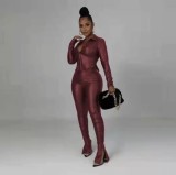 Fashion Comfortable Leather Two Piece Set