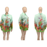 Women's fashion casual printed loose fitting shirt