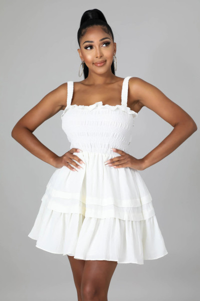 Open back sexy waist cut out A-line short dress