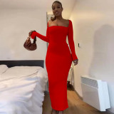 Women's fashion casual white long skirt