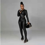 Fashion Comfortable Leather Two Piece Set