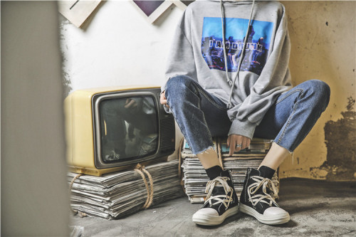 Thick soled high top shoes, oversized women's shoes, snow boots