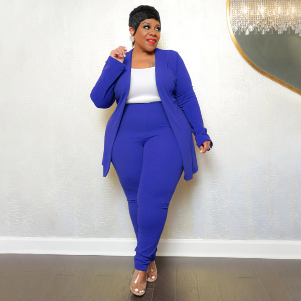 Casual long sleeved pants small suit two-piece set