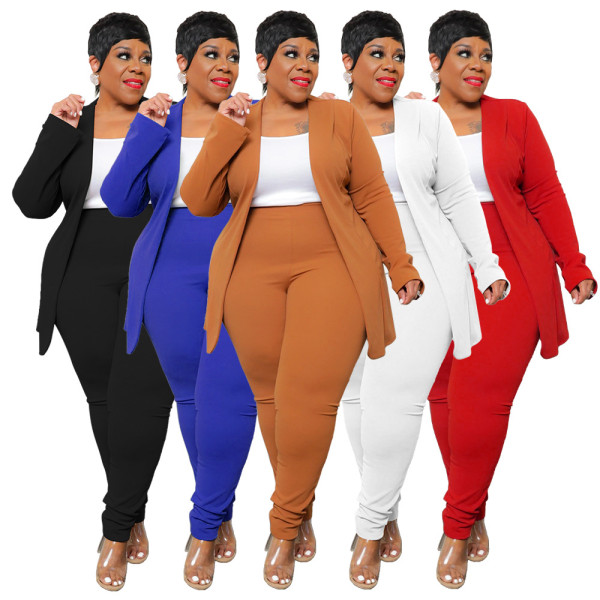 Casual long sleeved pants small suit two-piece set