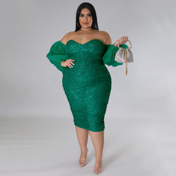 Bra Mesh Solid Evening Dress Tight Spicy Girl Wrap Hip Skirt