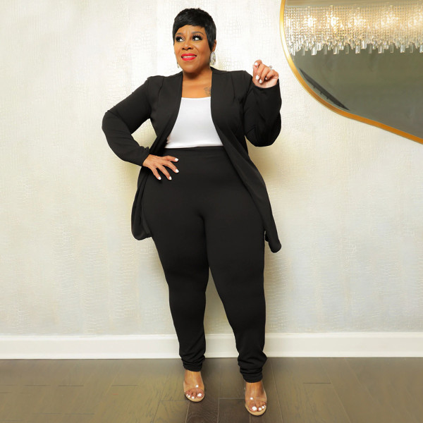 Casual long sleeved pants small suit two-piece set