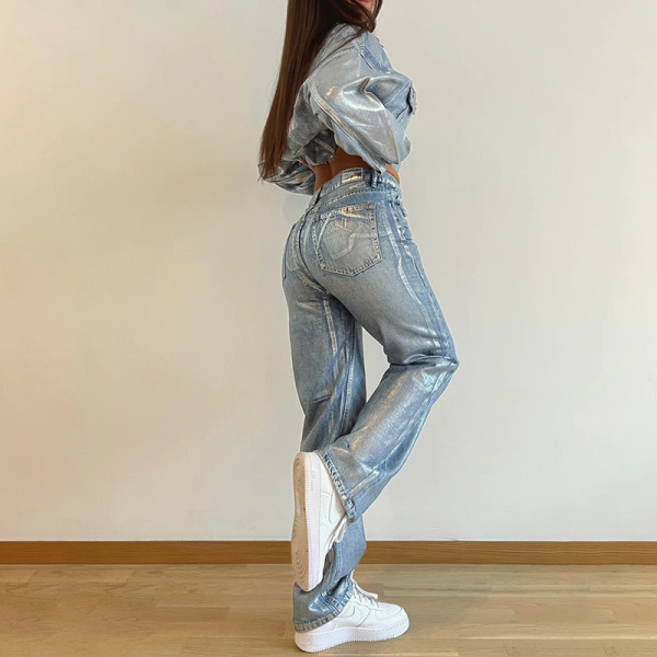 Versatile trendy street denim pants