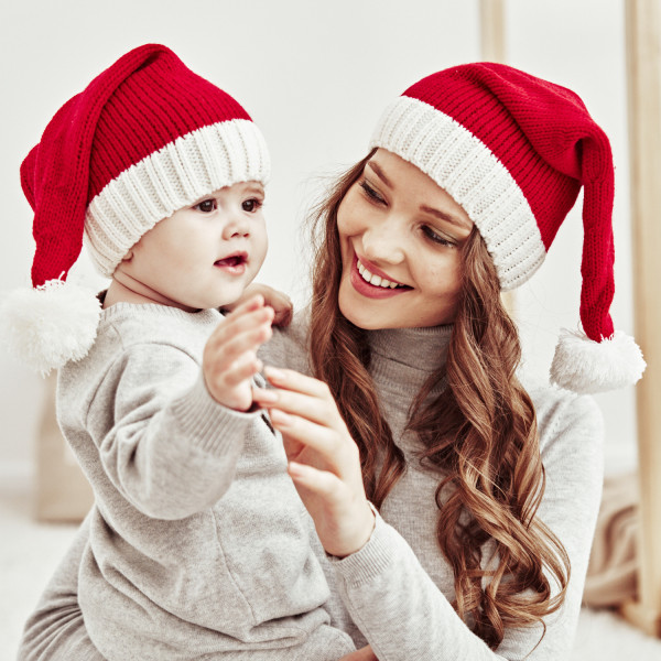 Mao Qiu Mom Baby Knitted Hat Christmas Warm Hat