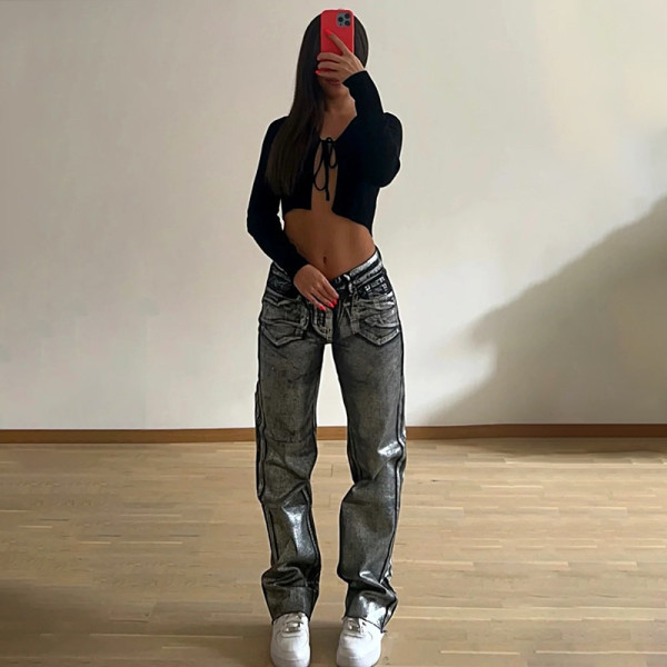 Versatile trendy street denim pants