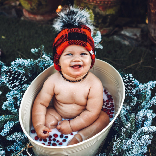 Winter wool ball parent-child knitted hat