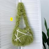 Faux fur plush large capacity crossbody bag