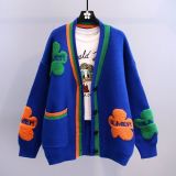 Loose and lazy style westernized knitted cardigan