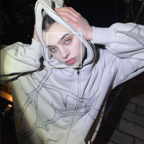 Hoodie Iron Diamond Zipper Hoodie