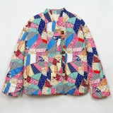Contrast printed cotton jacket