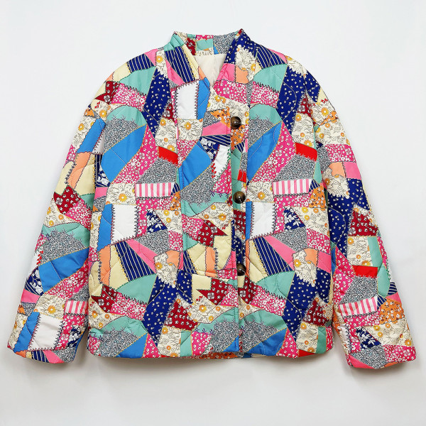 Contrast printed cotton jacket