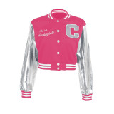 Spliced embroidered baseball jersey