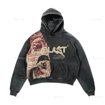 Casual Letter Explosion Printed Men's Hoodie