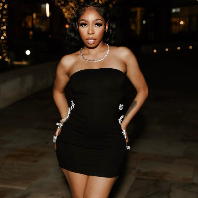 Chest wrap, hollow out, sexy rope wrap, hip wrap, sexy dress