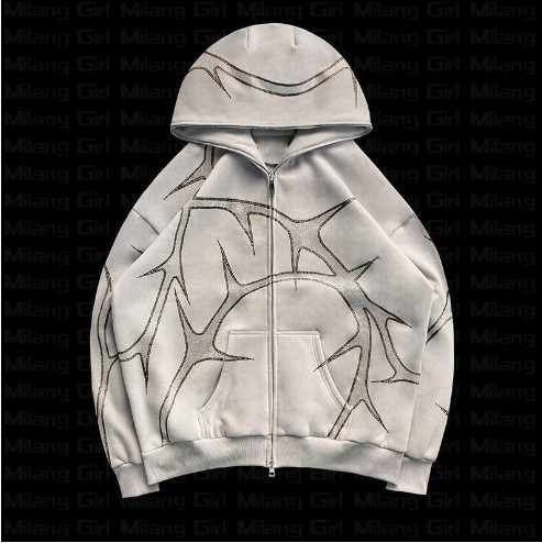 Hoodie Iron Diamond Zipper Hoodie
