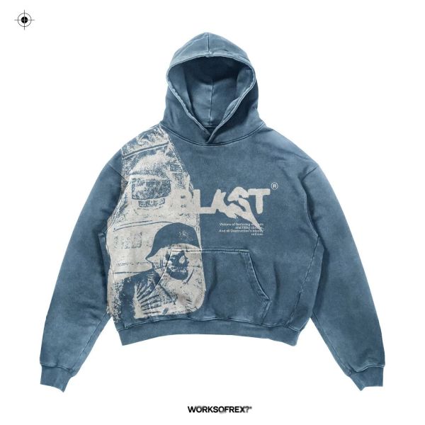 Casual Letter Explosion Printed Men's Hoodie