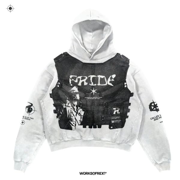 Casual Letter Explosion Printed Men's Hoodie