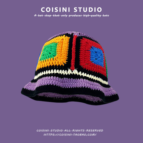 Handwoven Contrast Knitted Fisherman Hat